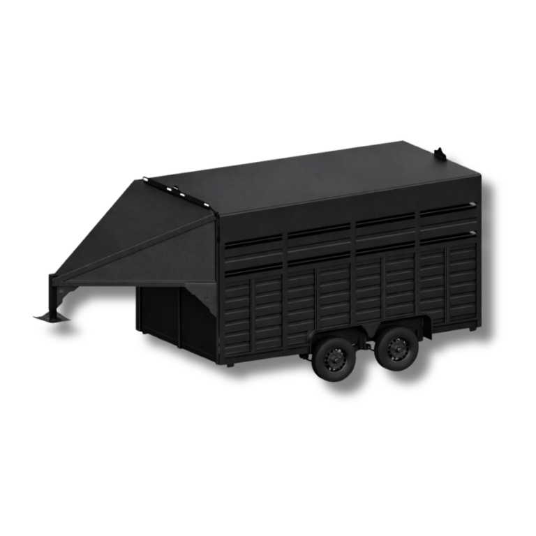 Tráiler semirremolque 4 mts de plataforma para 4 caballos, estilo cigüeña