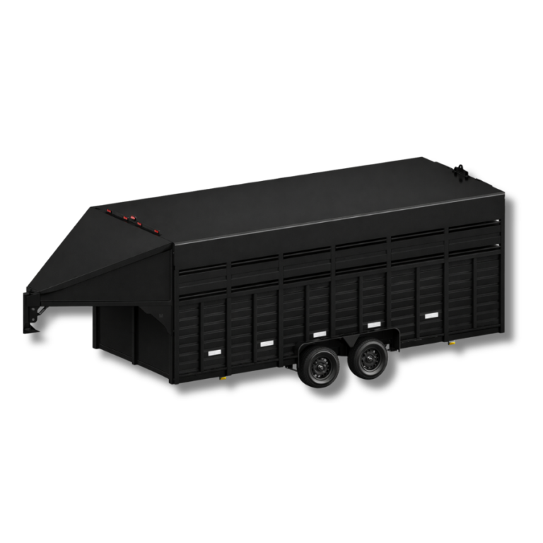 Tráiler semirremolque 6 mts de plataforma para 8 caballos, estilo cigüeña